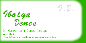 ibolya dencs business card